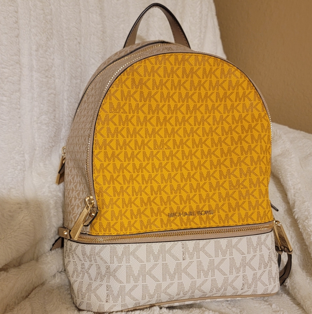 Michael Kors Authentic Rhea Logo MD Backpack - Picture 3 of 5